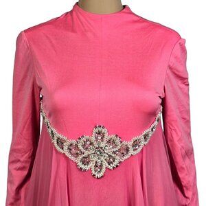 Victoria Royal Ltd Vintage Pink Sequin and Beaded Dress, Women's XS - Distressed